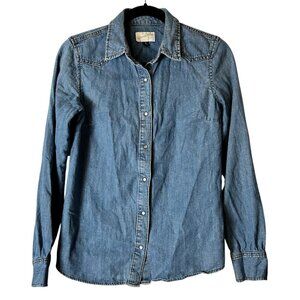 UNIVERSAL THREAD Western Denim Pearl Button Jean Shirt Size XS